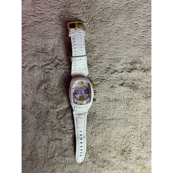 Invicta Women's Lupah Revolution Chronograph Watch Gold/White Leather - Picture 1 of 10